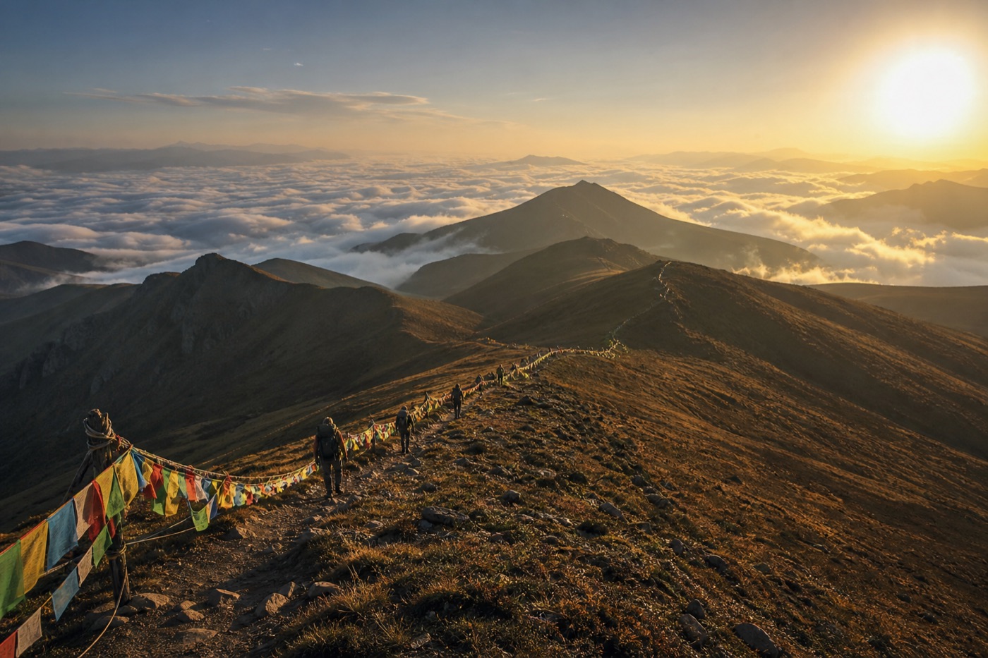 大五台朝台山脊云海