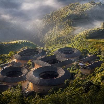 洪坑+高北土楼联票(福建土楼王子振成楼+福建土楼王承启楼)